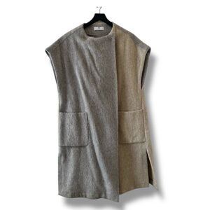 Anna Seravalli Grey/Tan Two-Tone Coat Vest